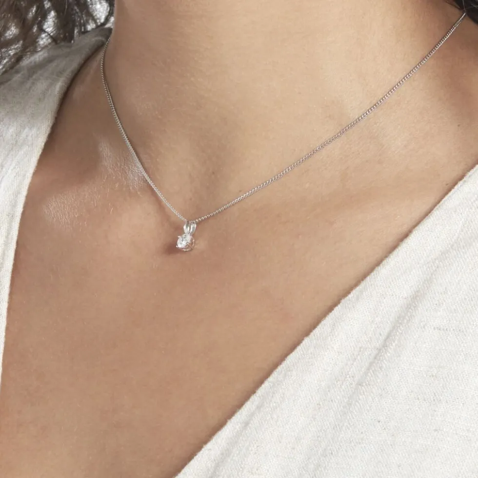 Pendentif Victoria Or Blanc Diamant