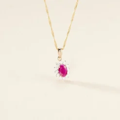 Pendentif Vladimir Or Jaune Rubis Diamants
