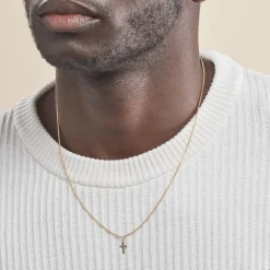 Pendentif Yola Croix Diamantee Or Jaune