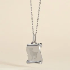 Pendentif Zodiaque Parchemin Argent Blanc