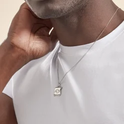 Pendentif Zodiaque Parchemin Argent Blanc