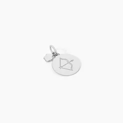 Pendentif Zodiaque Rond Argent Blanc