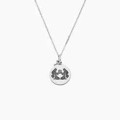 Pendentif Zodiaque Rond Argent Blanc
