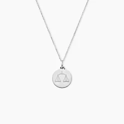 Pendentif Zodiaque Rond Argent Blanc