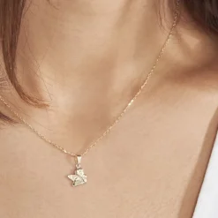 Pendentif Abelone Ange Penseur Or Jaune