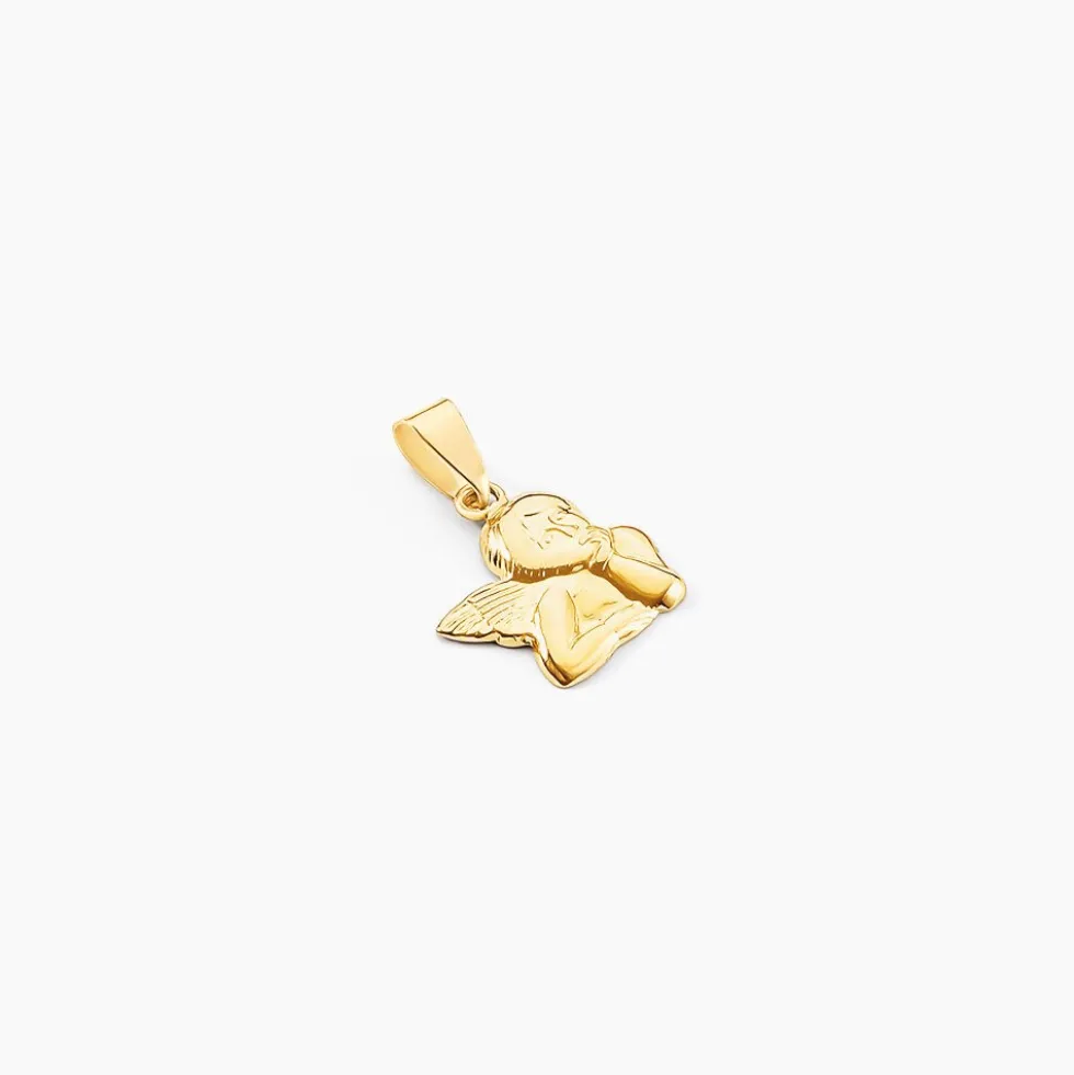 Pendentif Abelone Ange Penseur Or Jaune