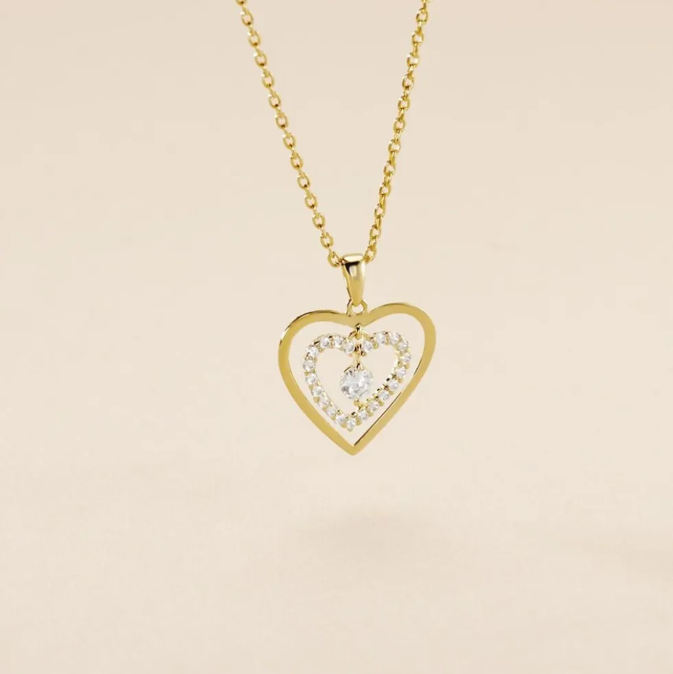 Pendentif Ademe Or Jaune Oxyde De Zirconium