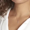 Pendentif Ageda Croix Or Blanc Oxyde De Zirconium