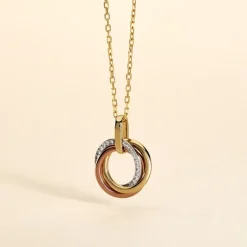 Pendentif Amaiur Or Tricolore Oxydes De Zirconium