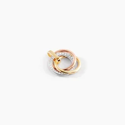 Pendentif Amaiur Or Tricolore Oxydes De Zirconium