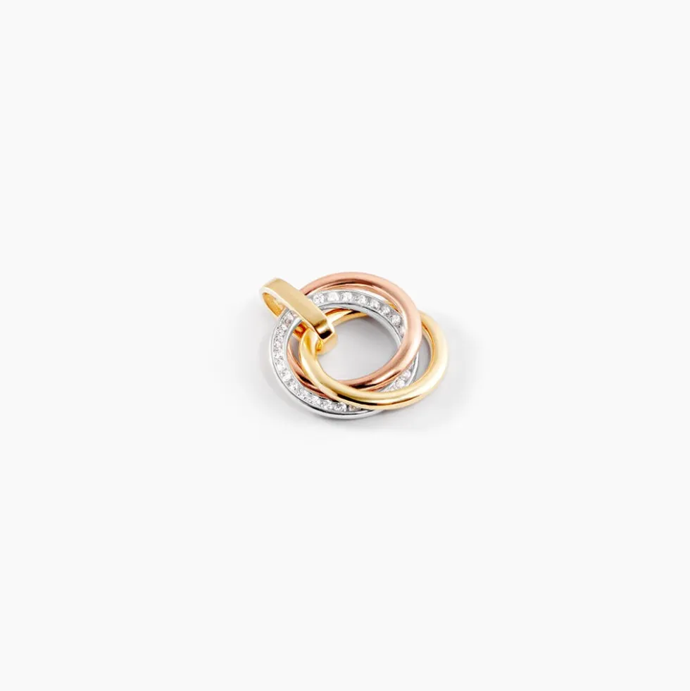 Pendentif Amaiur Or Tricolore Oxydes De Zirconium