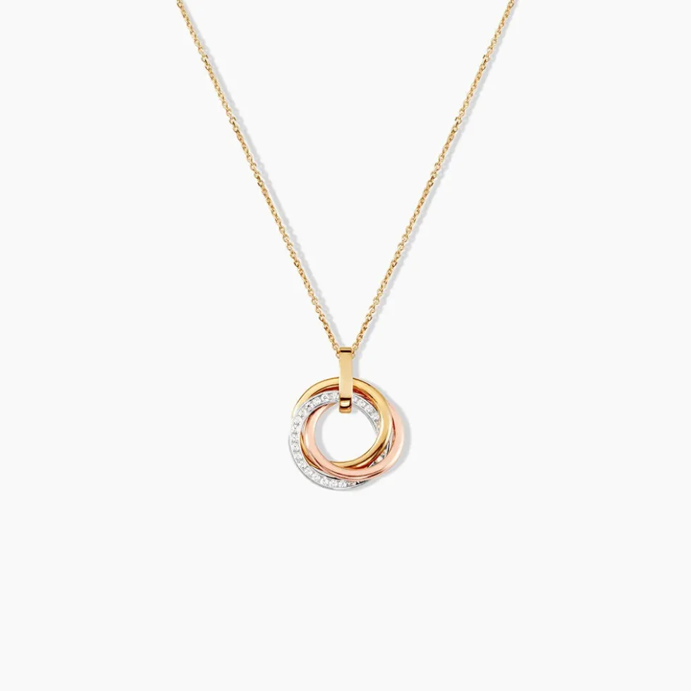 Pendentif Amaiur Or Tricolore Oxydes De Zirconium
