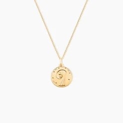 Pendentif Amber Vierge Rond Diamante Or Jaune
