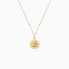 Pendentif Ange Rond Cisele Or Jaune