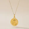 Pendentif Ange Rond Effet Diamante Or Jaune