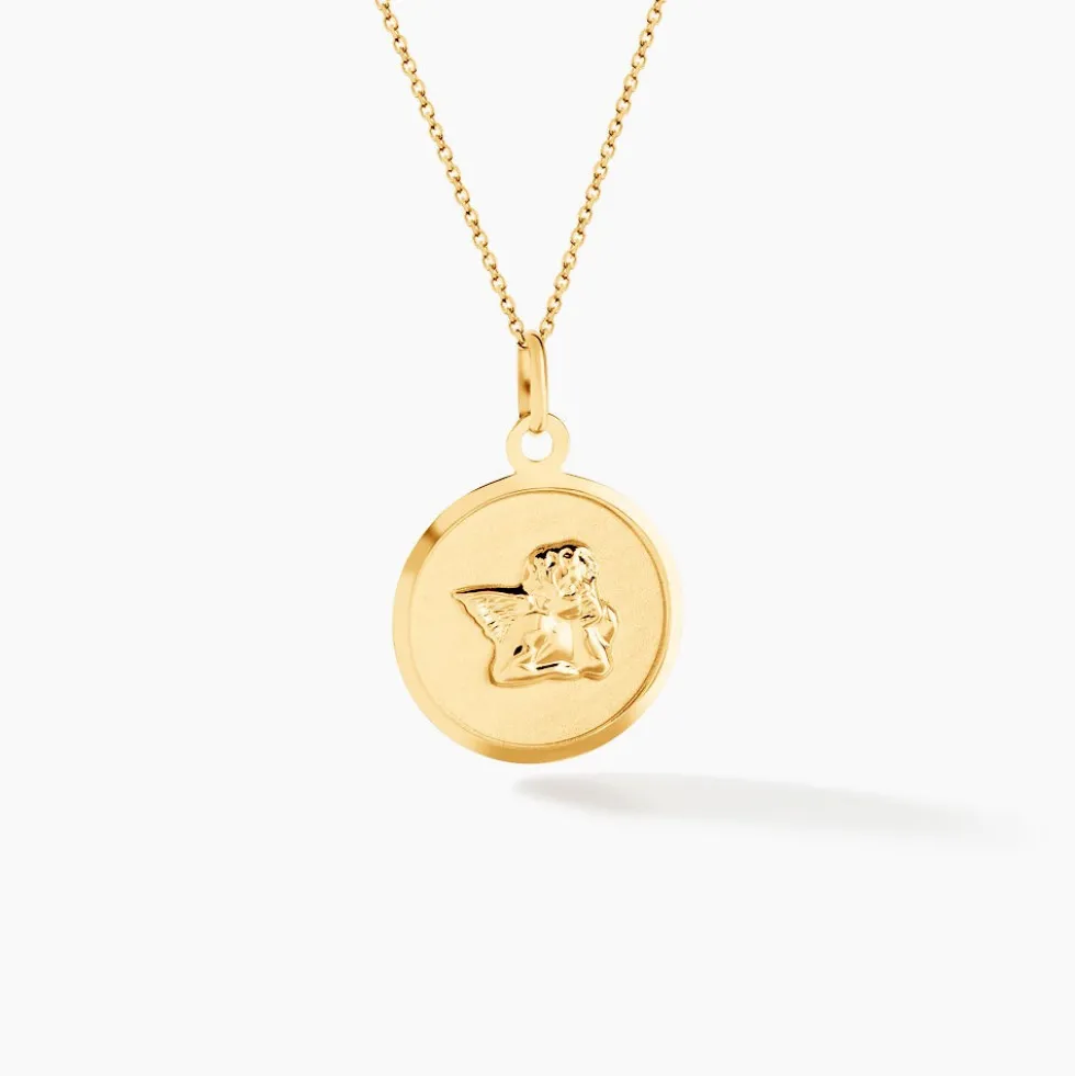 Pendentif Ange Rond Or Jaune
