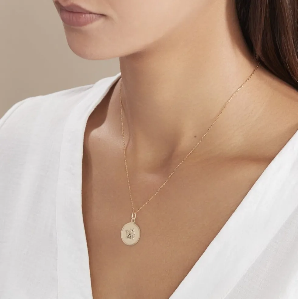Pendentif Ange Rond Or Jaune
