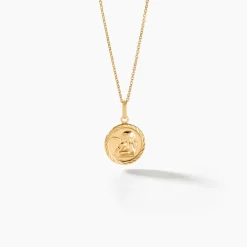 Pendentif Ange Rond Sable Or Jaune