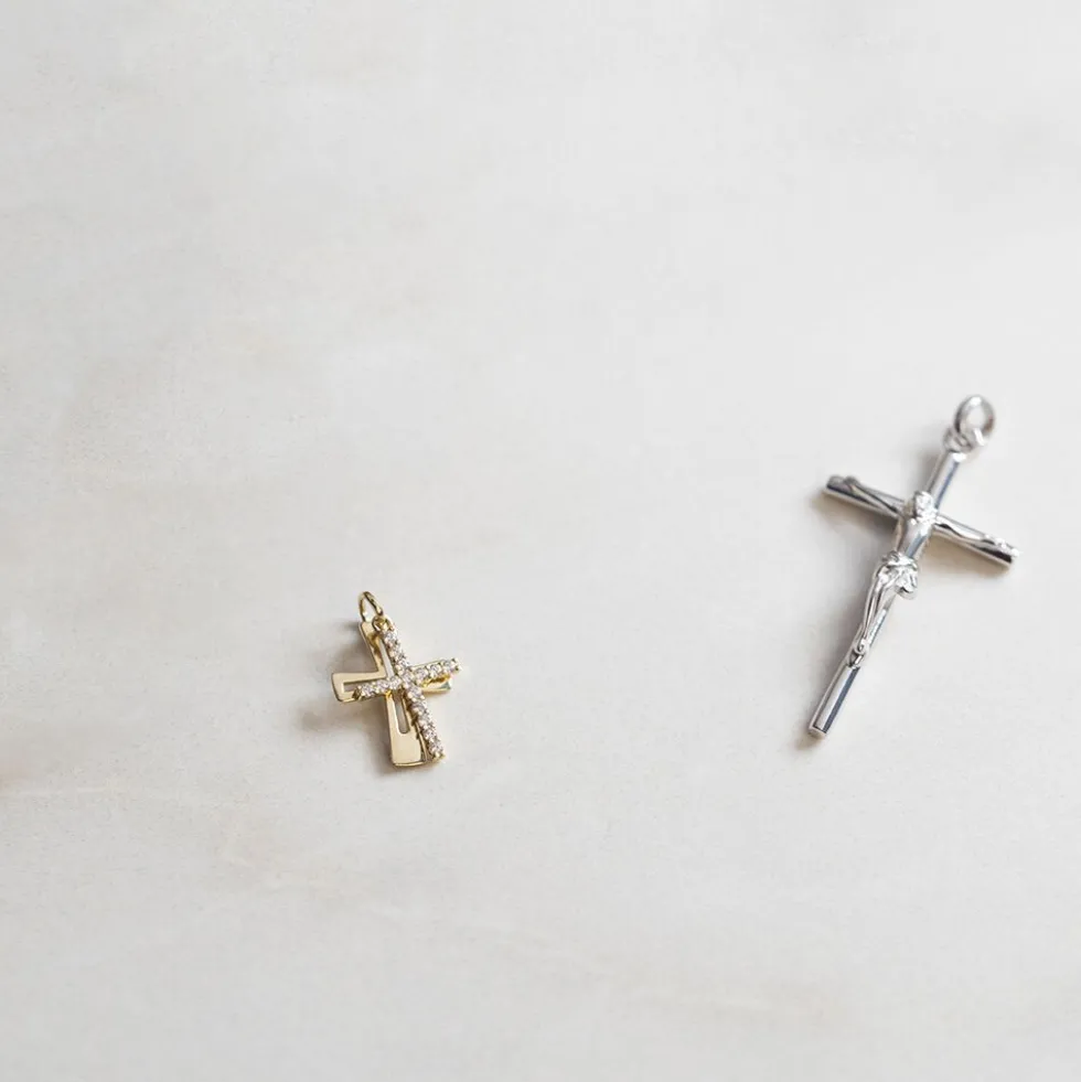 Pendentif Canice Croix Or Jaune Oxyde De Zirconium