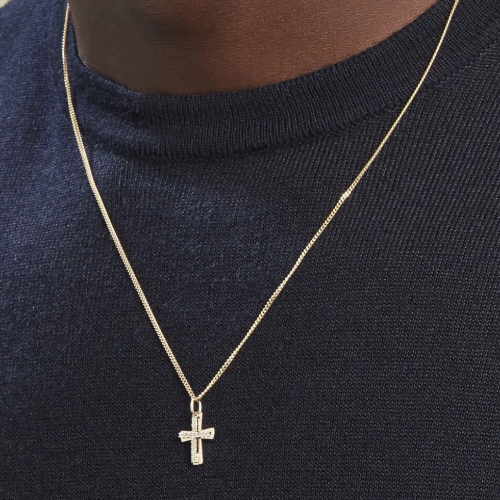 Pendentif Canice Croix Or Jaune Oxyde De Zirconium