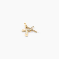 Pendentif Canice Croix Or Jaune Oxyde De Zirconium