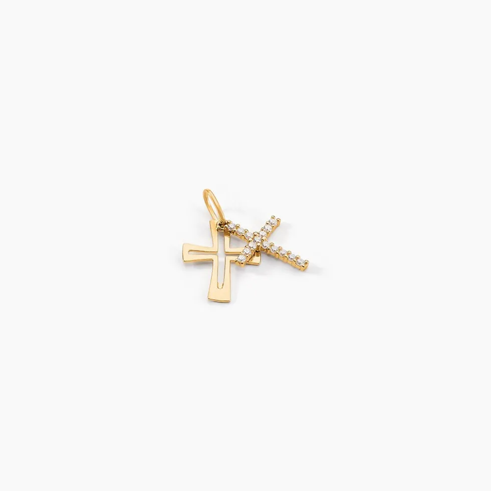 Pendentif Canice Croix Or Jaune Oxyde De Zirconium