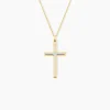 Pendentif Casey Croix Or Bicolore