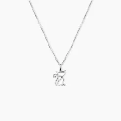 Pendentif Egee Chat Or Blanc