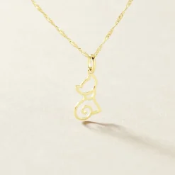 Pendentif Egee Chat Or Jaune