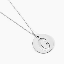 Pendentif Elio C Argent Blanc