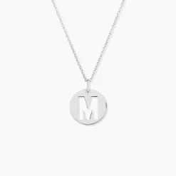 Pendentif Elio M Argent Blanc