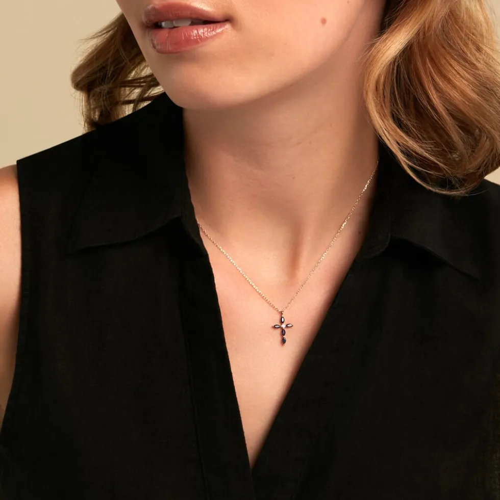 Pendentif Eser Or Jaune Oxyde De Zirconium