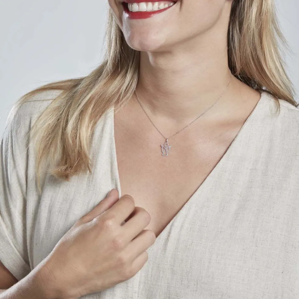 Pendentif Estrellita Ange Or Blanc