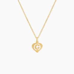Pendentif Eudocie Coeur Lettre Or Jaune