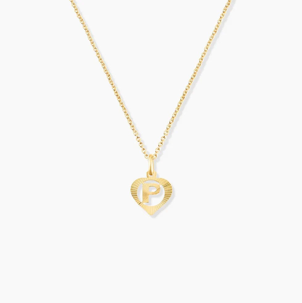 Pendentif Eudocie Coeur Lettre Or Jaune