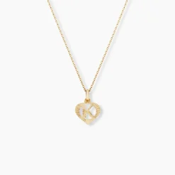Pendentif Eudocie Coeur Lettre Or Jaune