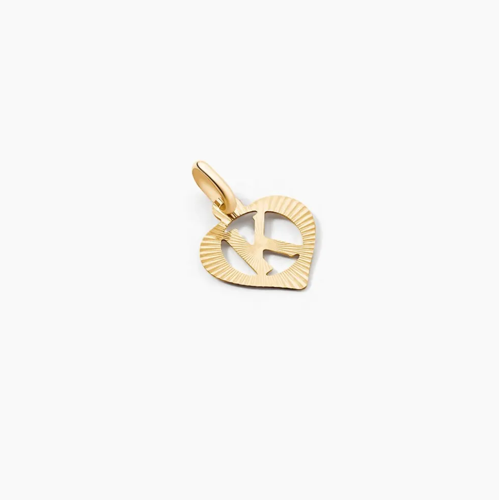 Pendentif Eudocie Coeur Lettre Or Jaune