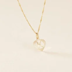 Pendentif Eudocie Coeur Lettre Or Jaune