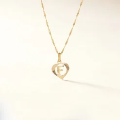 Pendentif Eudocie Coeur Lettre Or Jaune