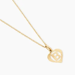 Pendentif Eudocie Coeur Lettre Or Jaune