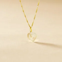 Pendentif Eudocie Coeur Lettre Or Jaune