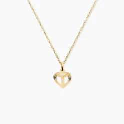 Pendentif Eudocie Coeur Lettre Or Jaune