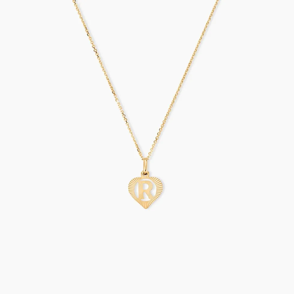 Pendentif Eudocie Coeur Lettre Or Jaune