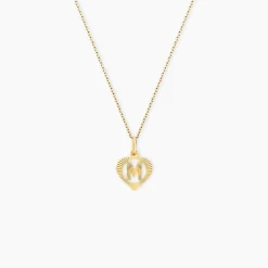 Pendentif Eudocie Coeur Lettre Or Jaune