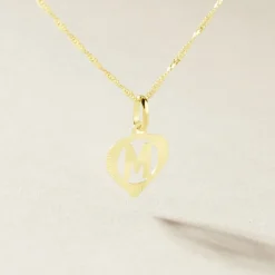 Pendentif Eudocie Coeur Lettre Or Jaune