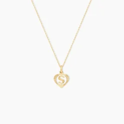 Pendentif Eudocie Coeur Lettre Or Jaune