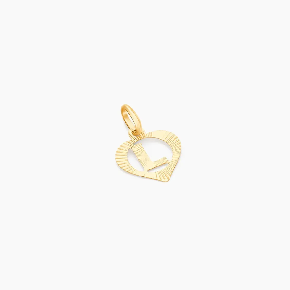 Pendentif Eudocie Coeur Lettre Or Jaune