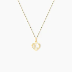 Pendentif Eudocie Coeur Lettre Or Jaune