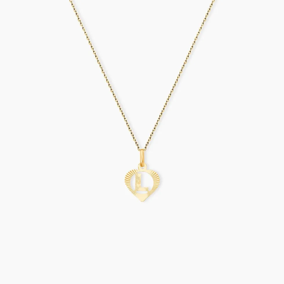 Pendentif Eudocie Coeur Lettre Or Jaune