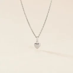 Pendentif Eudocie Coeur Lisse Or Blanc